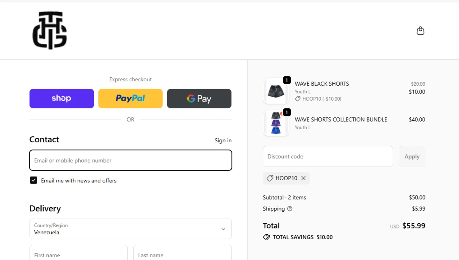 The Hoop Gang discount code screenshot showing code HOOP10 applied at The Hoop Gang checkout page. Uploaded by SimplyCodes community member Loki_Odinson on Dec 3, 2025