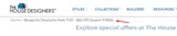 The House Designers coupon verification screenshot