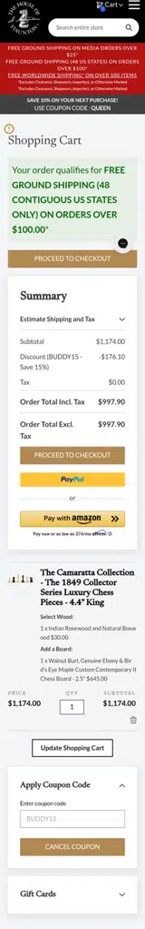 BUDDY15 coupon verification screenshot