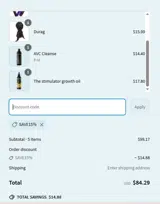 SAVE15% coupon verification screenshot