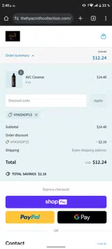 hyashop15 coupon verification screenshot