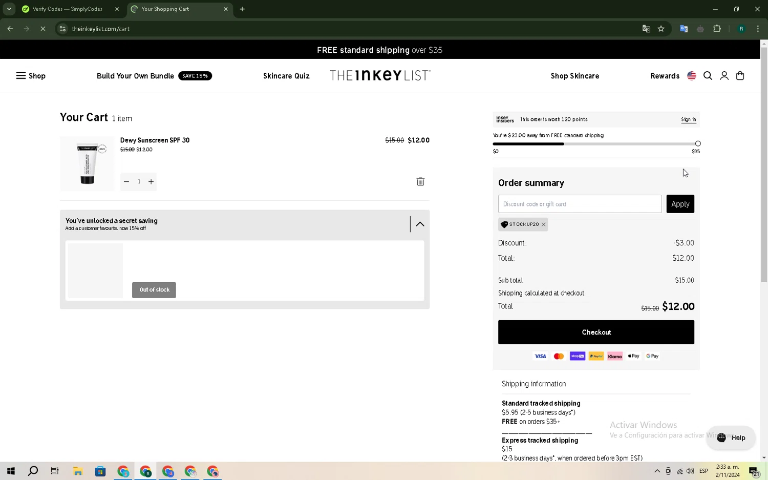 where to use The Inkey List promo code box