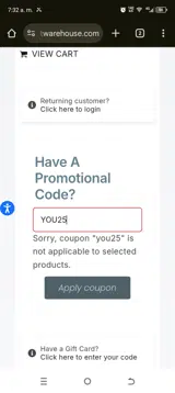 Cart5 coupon verification screenshot