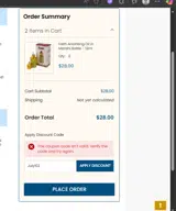 July102 coupon verification screenshot