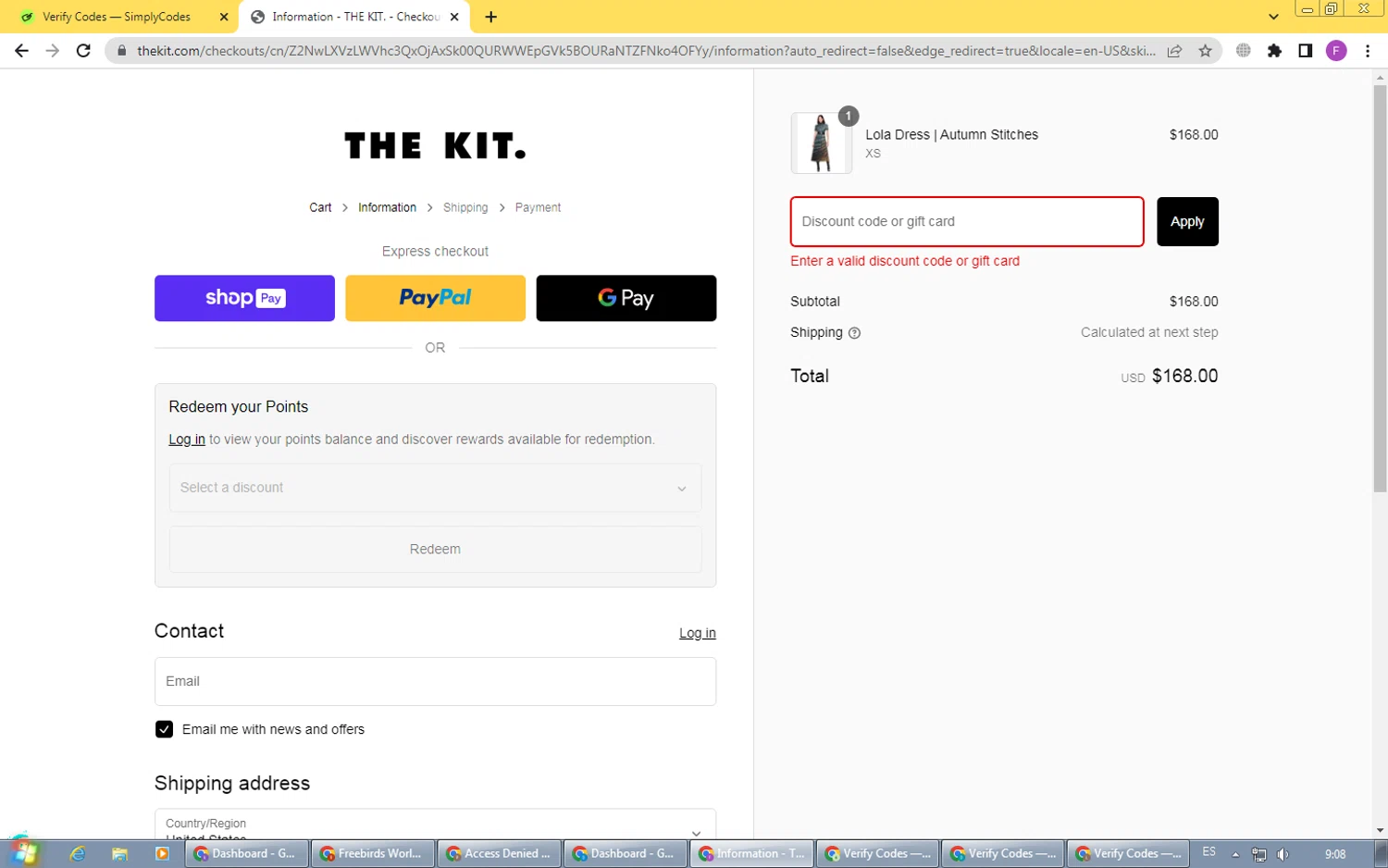 The Kit discount code screenshot showing code THEKIT20 applied at The Kit checkout page. Uploaded by SimplyCodes community member CleverSpotter6431 on Feb 15, 2025
