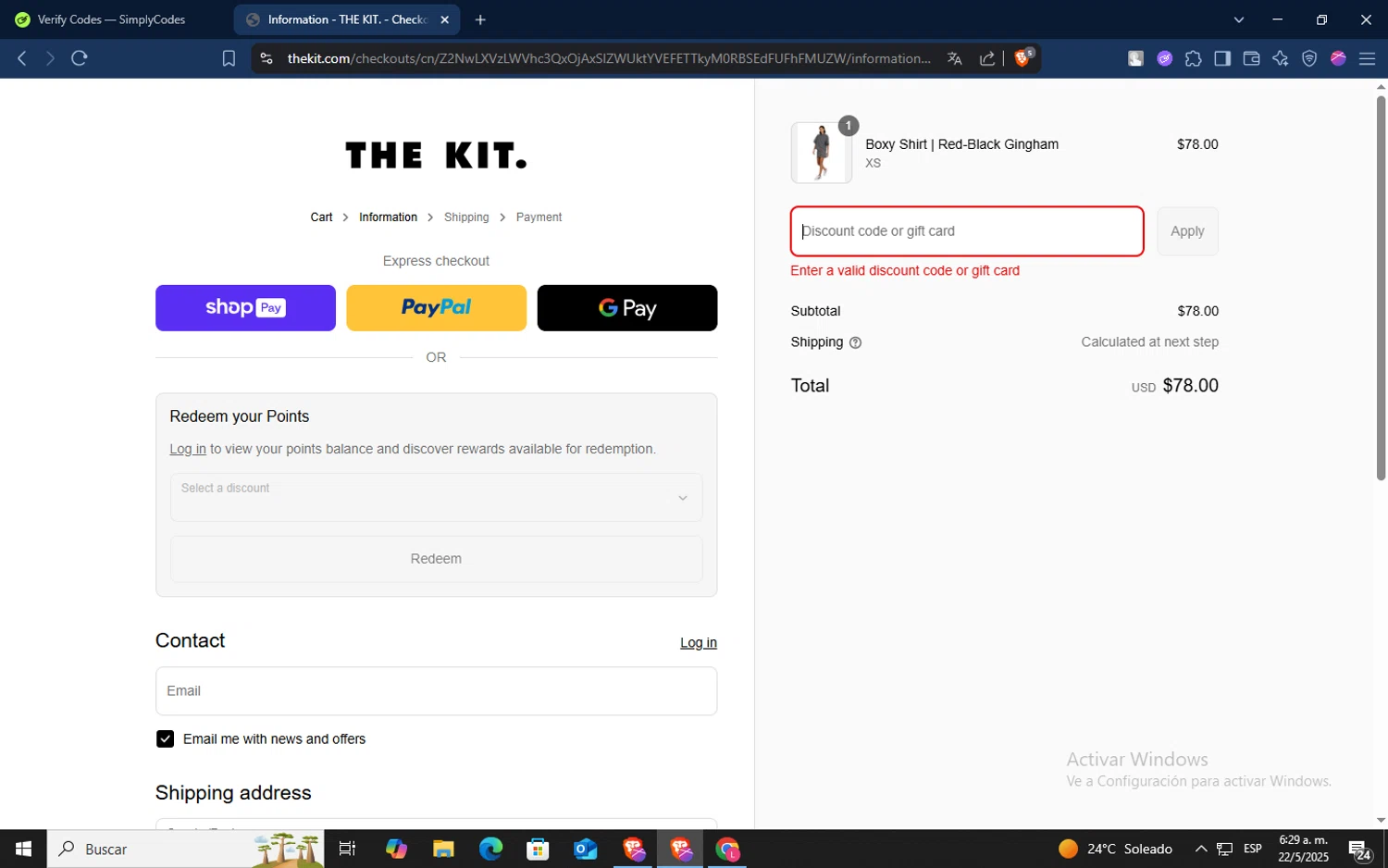 The Kit discount code screenshot showing code BDAY17 applied at The Kit checkout page. Uploaded by SimplyCodes community member TokenSaver1205 on May 22, 2025