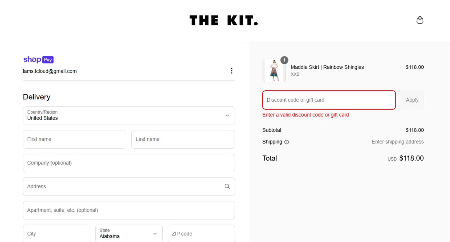 The Kit discount code screenshot showing code BDAY17 applied at The Kit checkout page. Uploaded by SimplyCodes community member sasukeuchiha on May 22, 2025