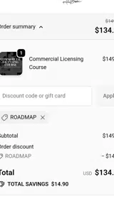 ROADMAP coupon verification screenshot