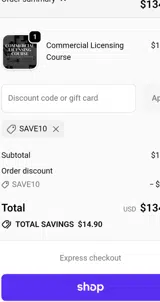 Save10 coupon verification screenshot