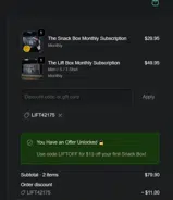 LIFT42175 coupon verification screenshot