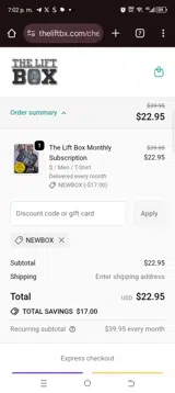 Newbox coupon verification screenshot