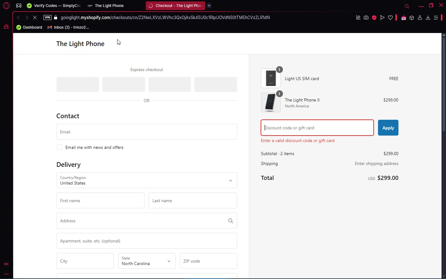The Light Phone discount code screenshot showing code HOLIDAY applied at The Light Phone checkout page. Uploaded by SimplyCodes community member SaleRanger1 on Mar 1, 2025