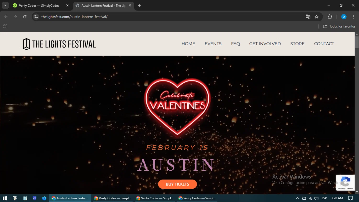 The Lights Fest promo code screenshot showing code LIGHTITUP10 applied at The Lights Fest checkout page. Uploaded by SimplyCodes community member GoldHunter9818 on Feb 20, 2025
