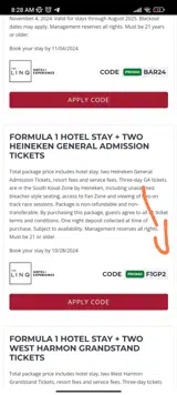 F1GP2 coupon verification screenshot
