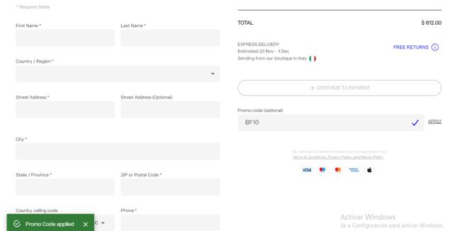 THE LIST checkout page showing THE LIST promo code box | Screenshot taken by SimplyCodes community member on Nov 23, 2024