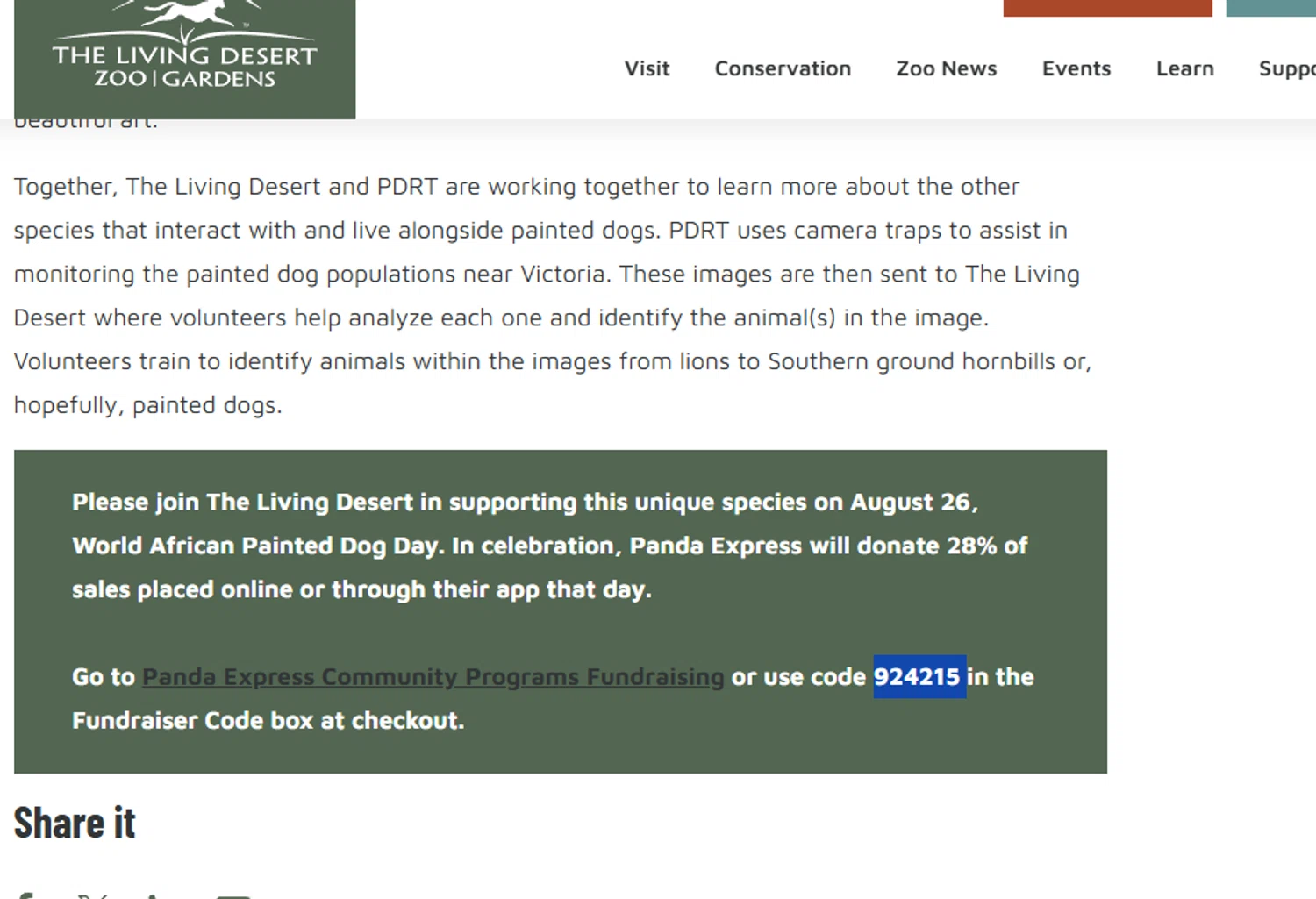 The Living Desert promo code screenshot showing code 924215 applied at The Living Desert checkout page. Uploaded by SimplyCodes community member Dejadepicharme on Jan 17, 2026
