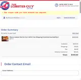 The Lobster Guy coupon verification screenshot