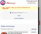 The Lobster Guy coupon verification screenshot