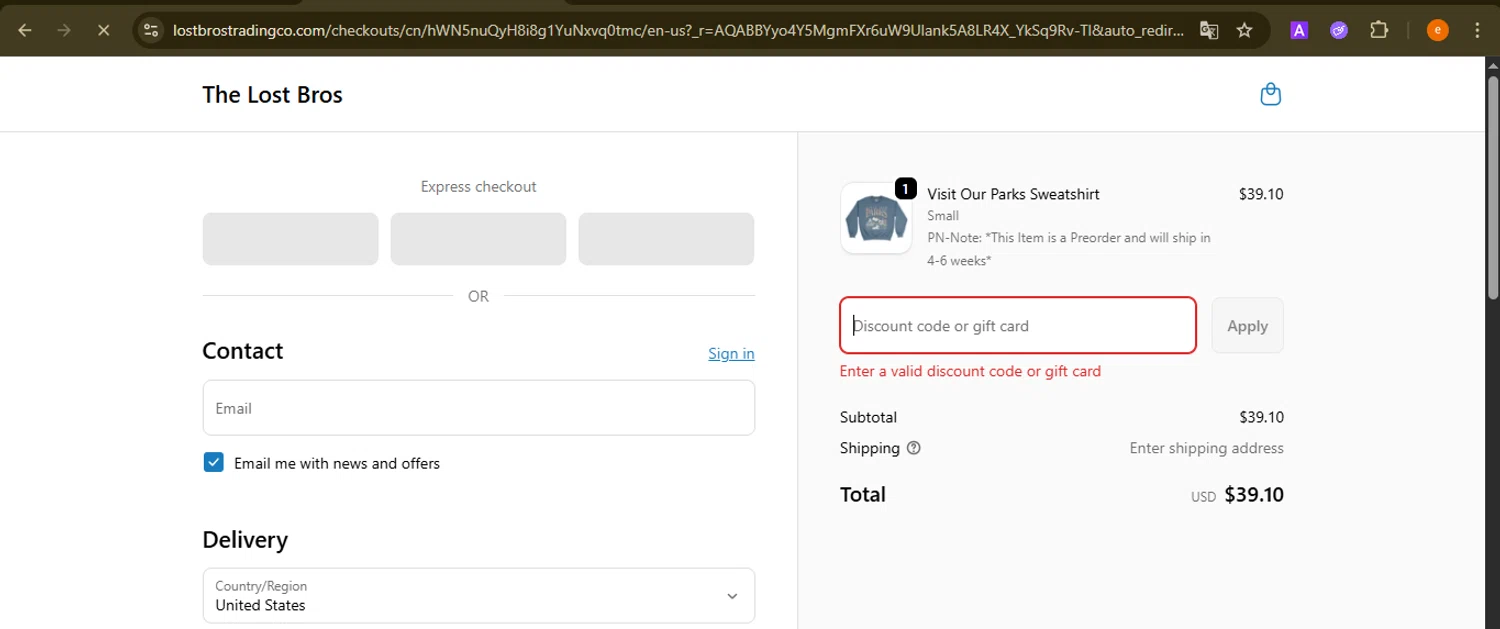 The Lost Bros discount code screenshot showing code LIFEISTHEBUBBLES applied at The Lost Bros checkout page. Uploaded by SimplyCodes community member NobleElite1598 on Nov 28, 2025