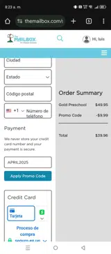 APRIL2025 coupon verification screenshot