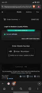 The Man Company coupon verification screenshot