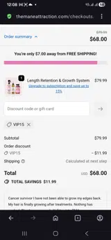 The Mane Attraction coupon verification screenshot
