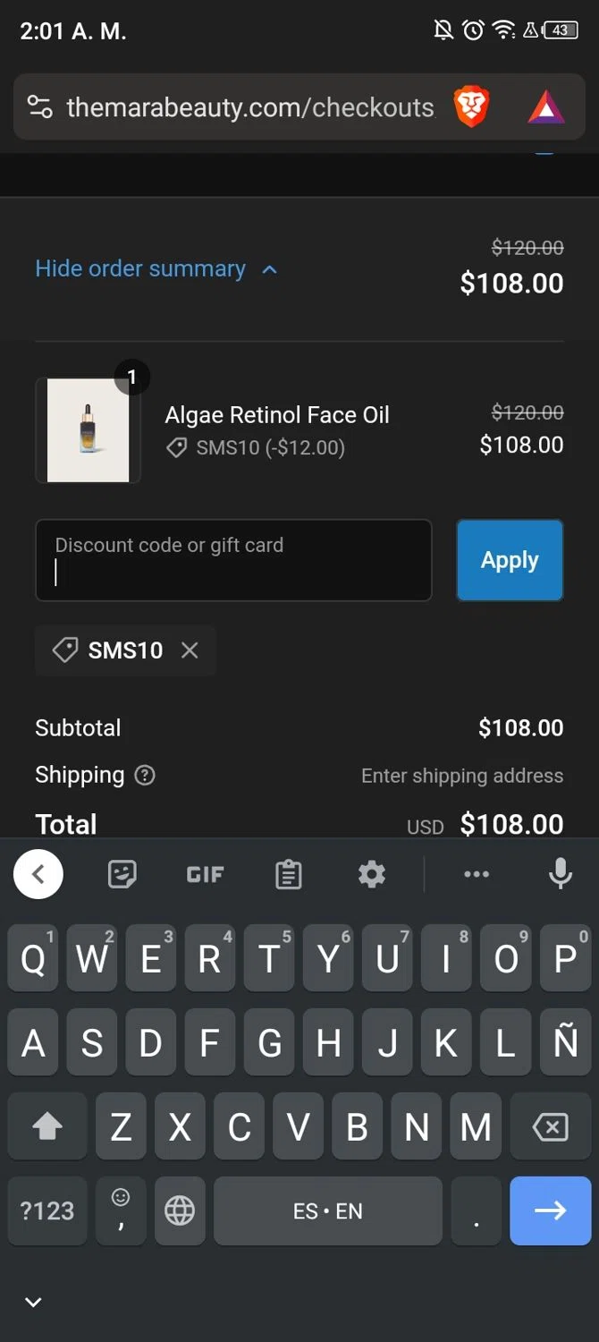 where to use MARA promo code box