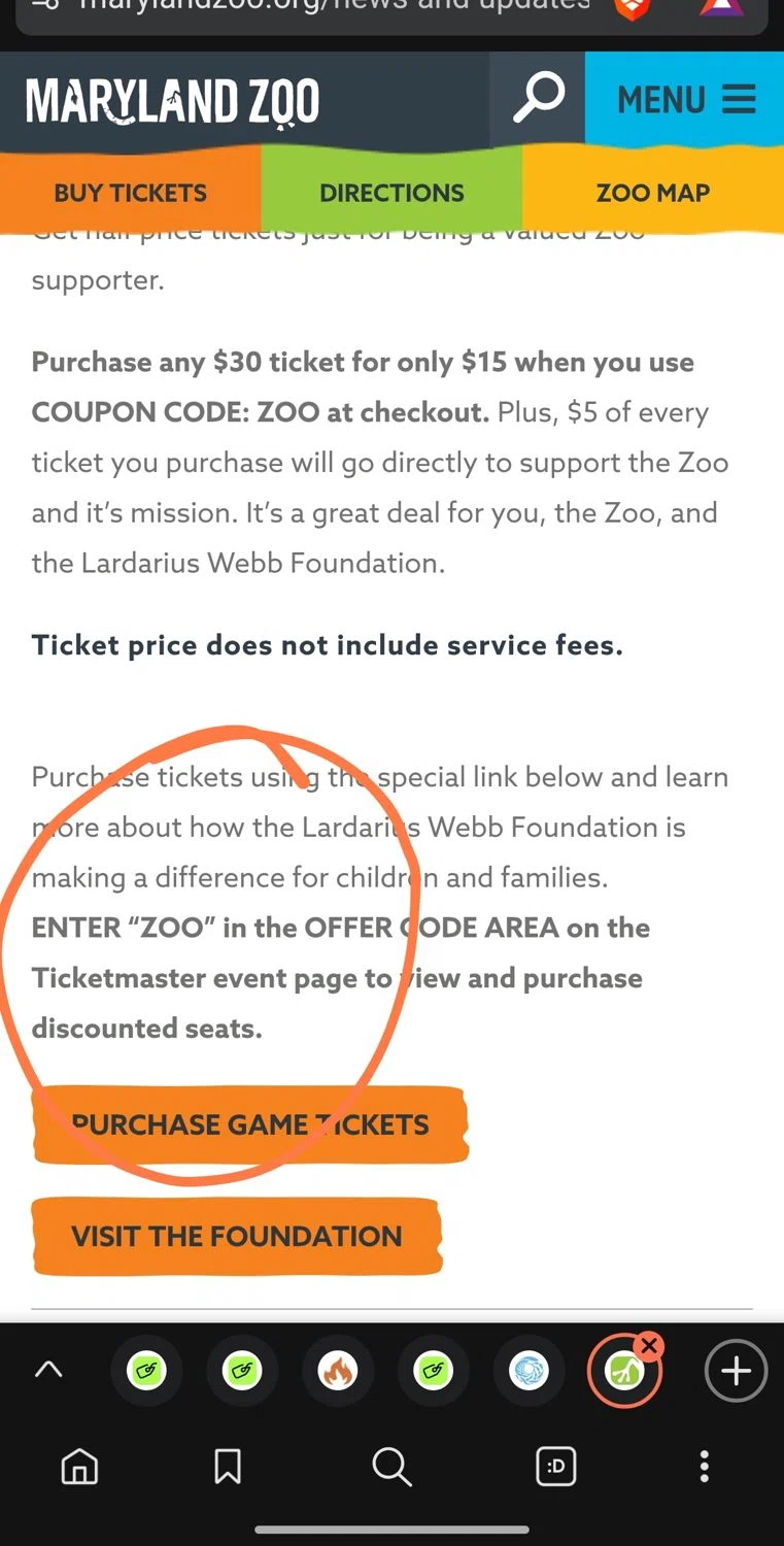 The Maryland Zoo promo code screenshot showing code ZOO applied at The Maryland Zoo checkout page. Uploaded by SimplyCodes community member Dejadepicharme on Jan 18, 2026