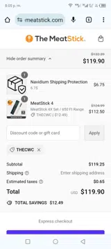 Thecwc coupon verification screenshot