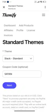 SAYAN coupon verification screenshot