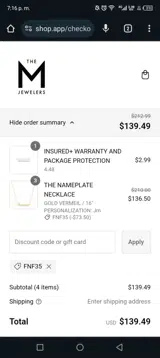 FNF35 coupon verification screenshot