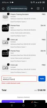 NEWSLETTER10 coupon verification screenshot