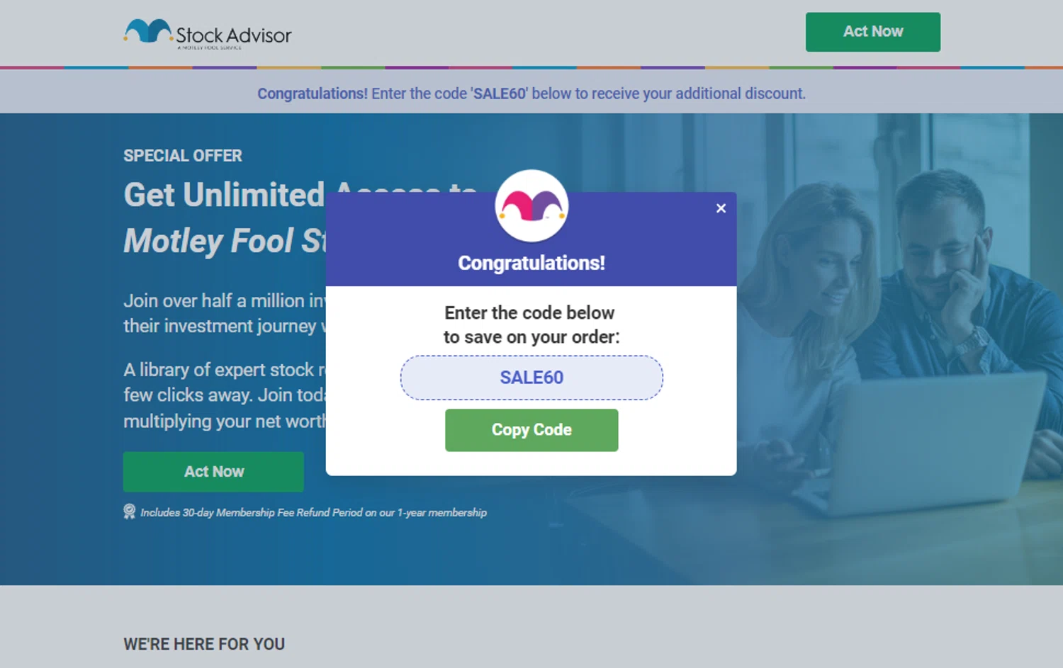 The Motley Fool checkout page showing The Motley Fool promo code box | Screenshot taken by SimplyCodes community member on Apr 3, 2024
