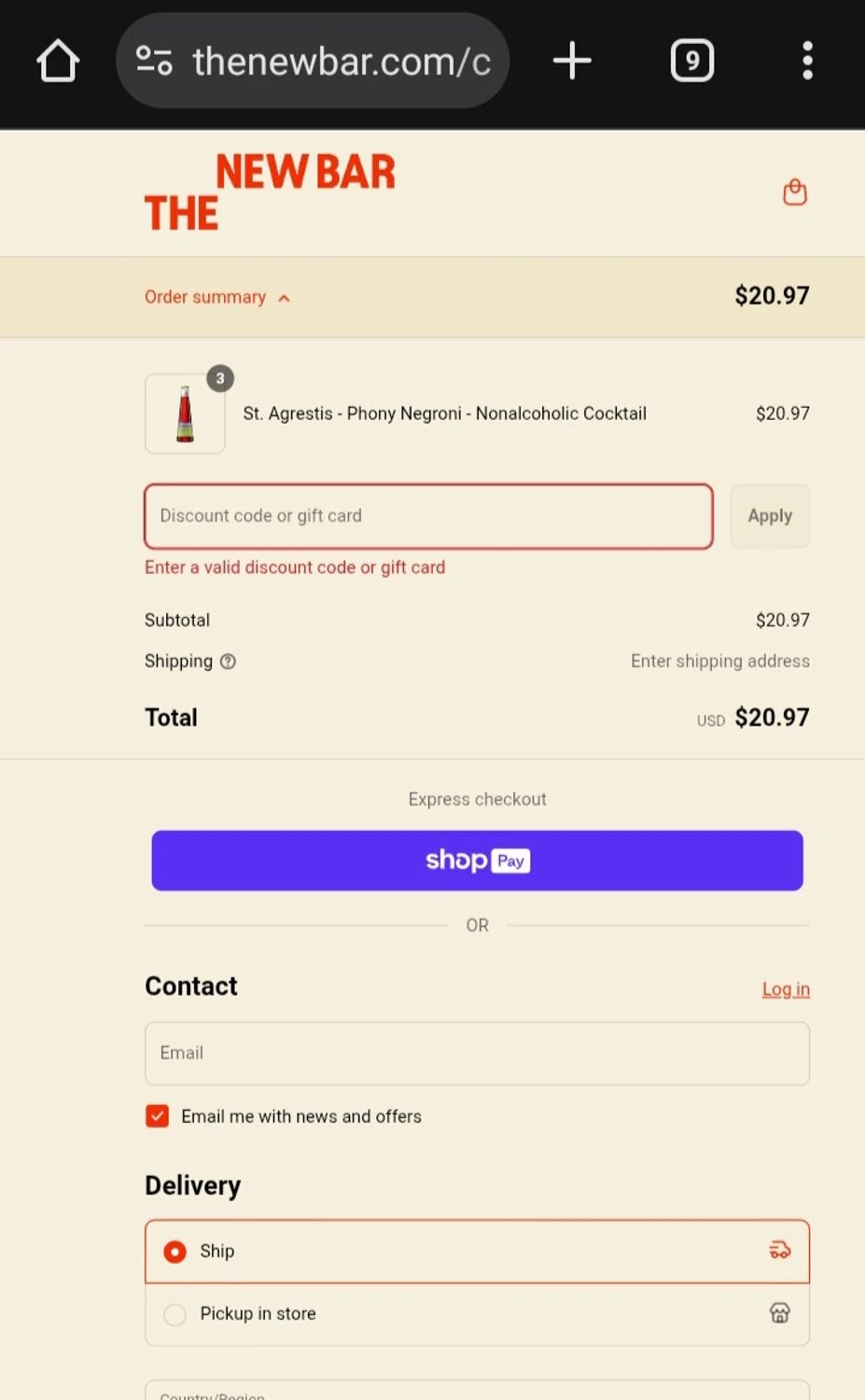 The New Bar promo code screenshot showing code THEWKND applied at The New Bar checkout page. Uploaded by SimplyCodes community member GloriousDefender4528 on Jun 12, 2025
