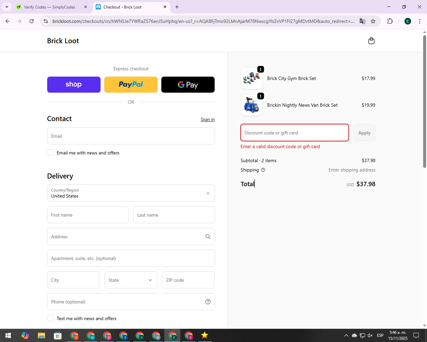 The New You Plan discount code screenshot showing code FB2025 applied at The New You Plan checkout page. Uploaded by SimplyCodes community member CrownBoss9623 on Nov 15, 2025