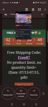 Free07 coupon verification screenshot