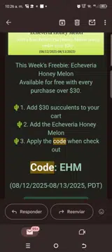 EHM coupon verification screenshot
