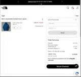 The North Face coupon verification screenshot