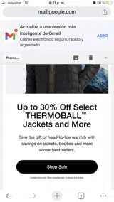 The North Face coupon verification screenshot