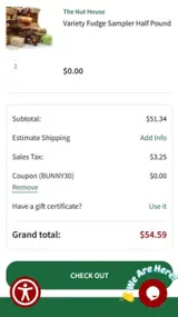BUNNY30 coupon verification screenshot