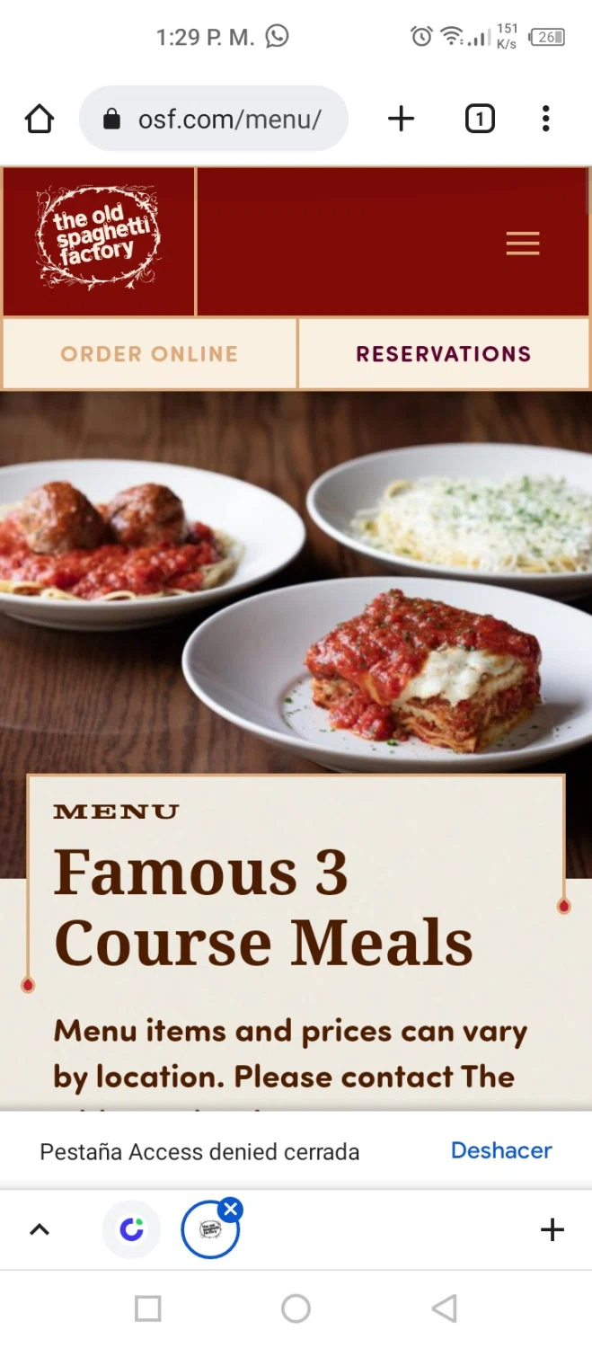 The Old Spaghetti Factory checkout page showing The Old Spaghetti Factory promo code box | Screenshot taken by SimplyCodes community member on Sep 12, 2022