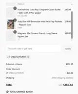 SPECIALPROMO coupon verification screenshot