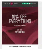 OCTOBER10 coupon verification screenshot