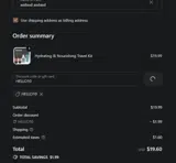 HELLO10 coupon verification screenshot