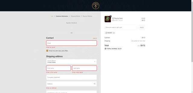 theory11 checkout page showing theory11 discount code box | Screenshot taken by SimplyCodes community member on Jul 25, 2025