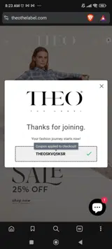 THEOSKVQ5KSR coupon verification screenshot