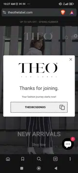 THEO8CSDDNX5 coupon verification screenshot