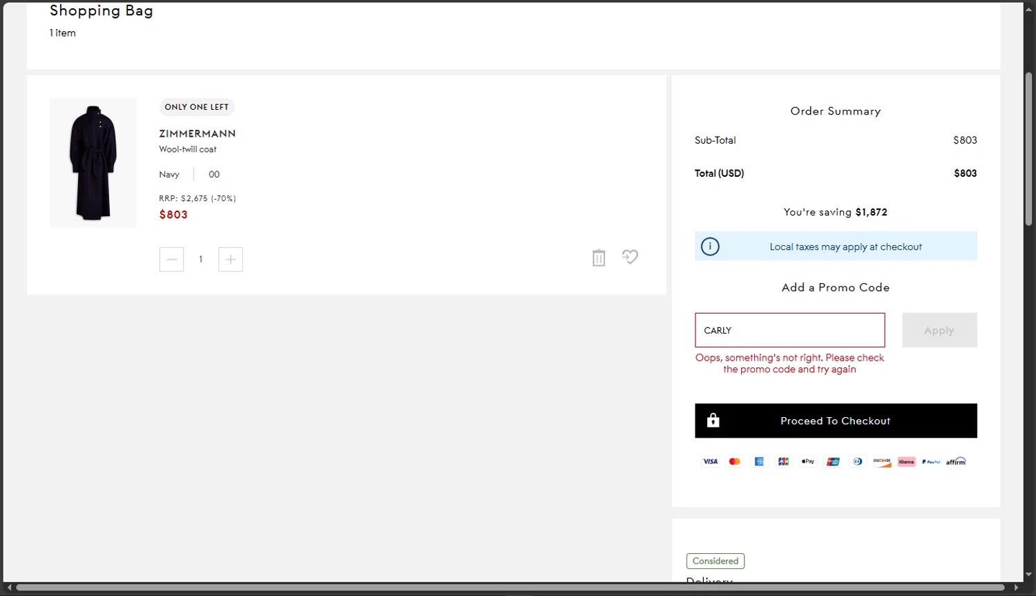 THE OUTNET promo code screenshot showing code SUBSCRIBE10NC applied at THE OUTNET checkout page. Uploaded by SimplyCodes community member tokiio on Nov 12, 2025