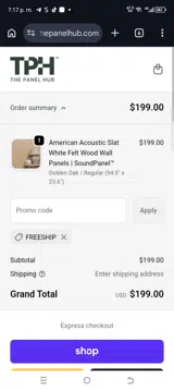 Freeship coupon verification screenshot
