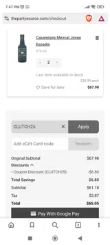 The Party Source coupon verification screenshot